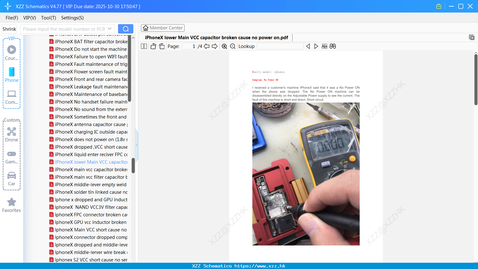 IPhoneX Lower Main VCC Capacitor Broken Cause No Power On